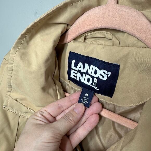Lands End Full Zip Windbreaker Jacket Beige - Picture 5 of 5